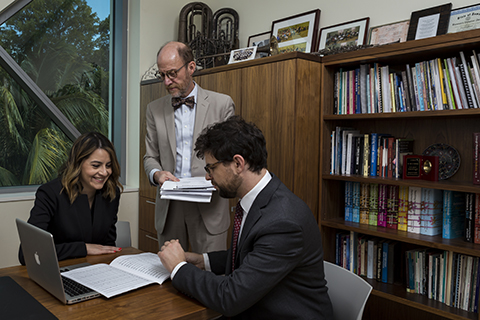 Music Education professor working with students